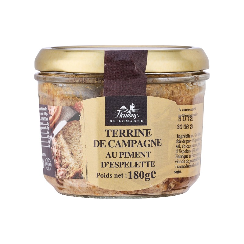 Terrine de campagne au piment d'Espelette 180g (bocal)