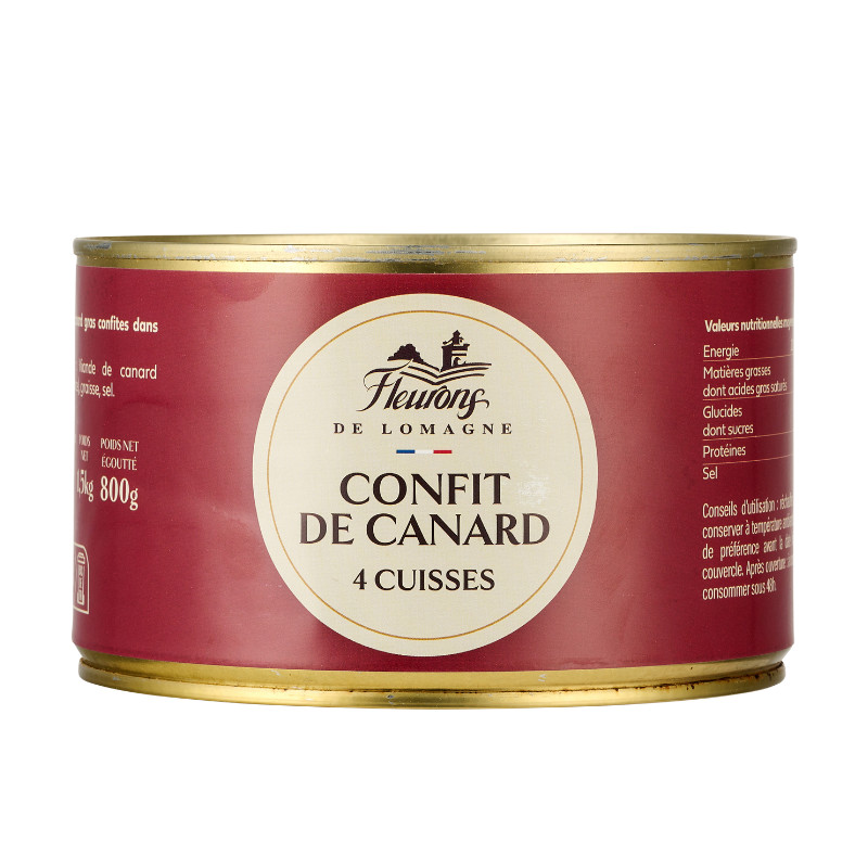 Confit de canard 4 cuisses 1500g (boîte fer)